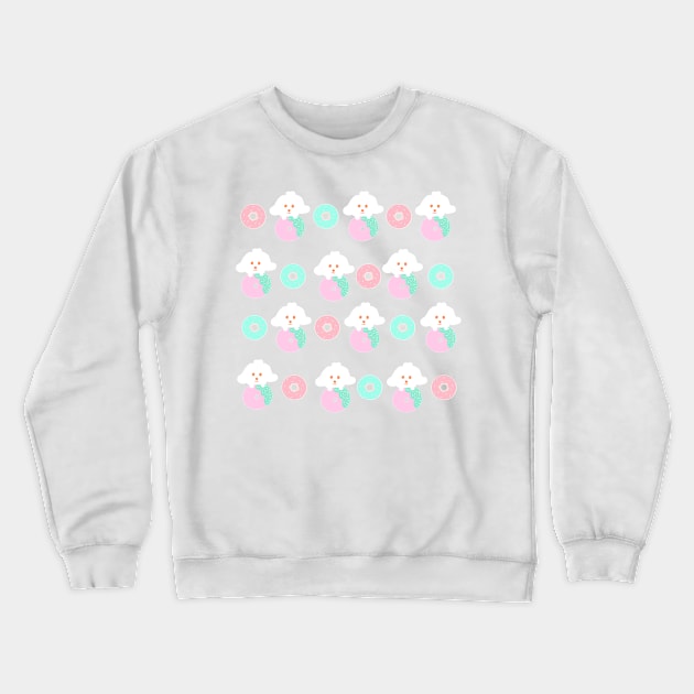 Donut Puppy Pattern Crewneck Sweatshirt by PatternbyNOK